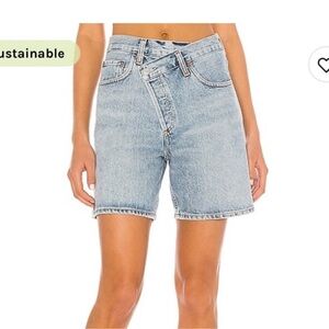 Agolde cross over jean shorts